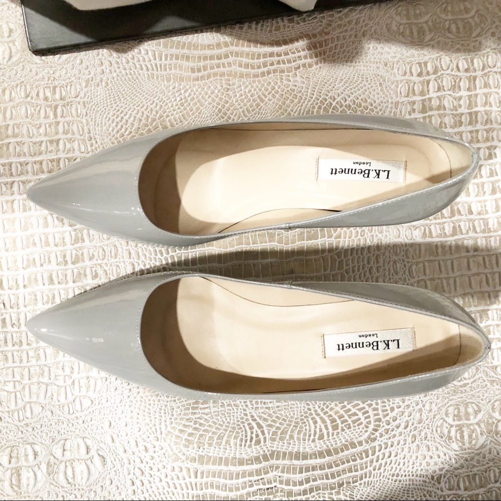 LK Bennett Gray Patent Leather Heels - Picture 2 of 5